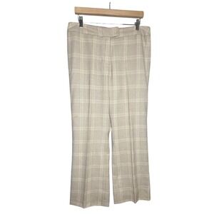 Pendleton 100% Wool Plaid Houndstooth Trousers Size 14 High Waisted Career Pants